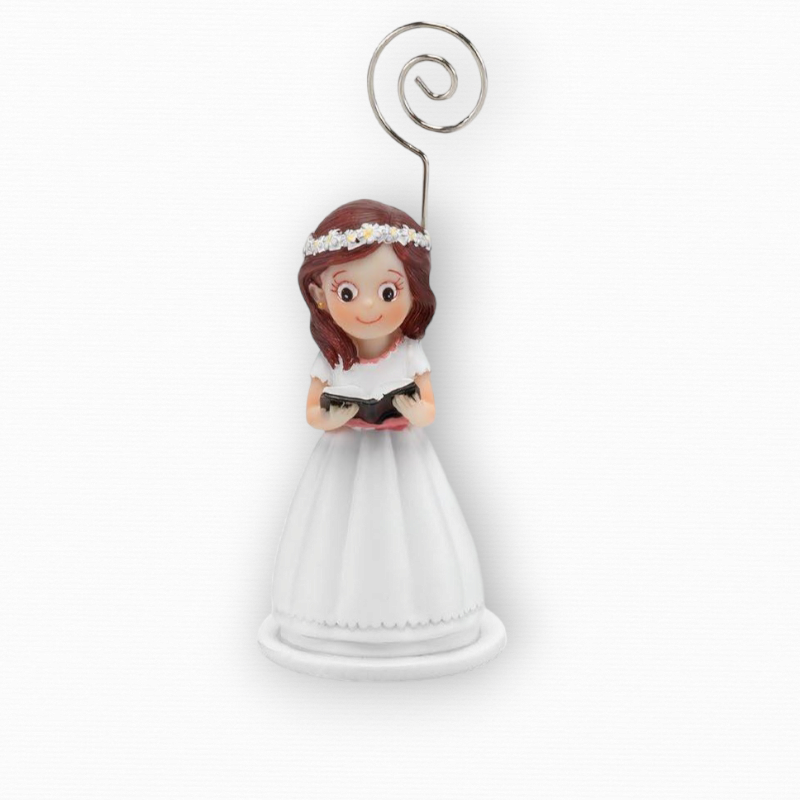 PINZA PARA TARJETAS NIÑA COMUNIÓN LIBRO