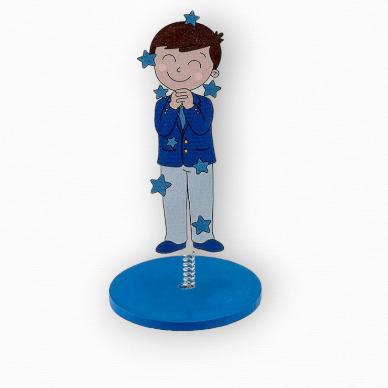 PINZA PARA TARJETAS NIÑO COMUNIÓN ESTRELLAS MADERA