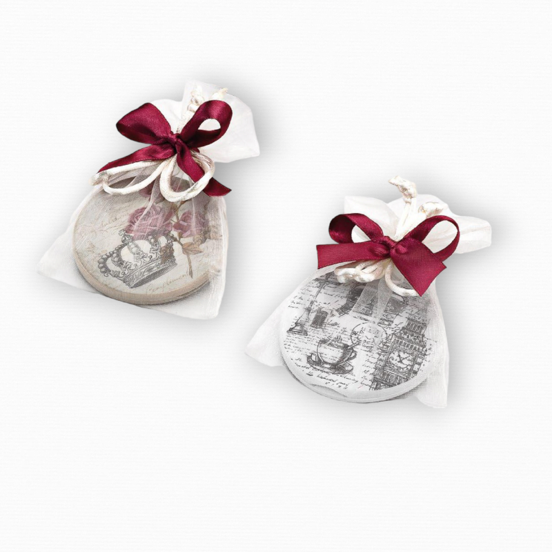 ESPEJO DOBLE CORONA SURTIDO EN BOLSA DE ORGANZA Y LAZO