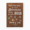 CARTEL MADERA DECORACIÓN BODA BIENVENIDA PERSONALIZADO