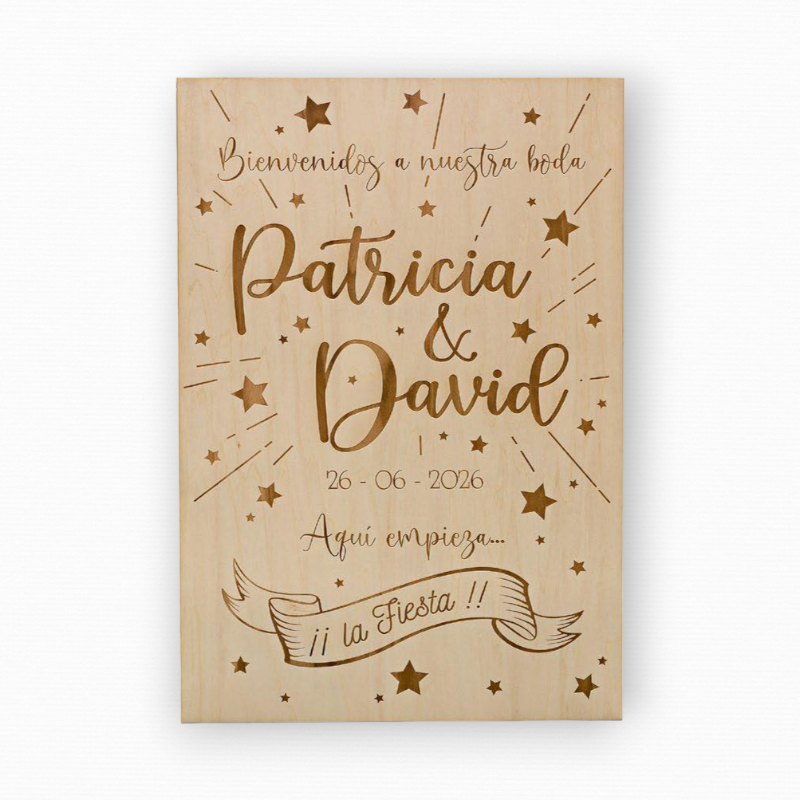 CARTEL MADERA DECORACIÓN BODA PERSONALIZADO