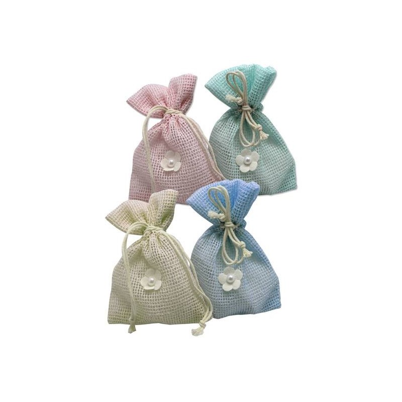 BOLSITA SACO COLORES FLOR Y PERLA