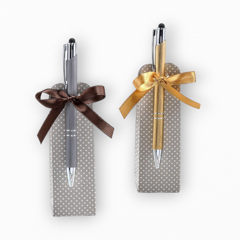 BOLÍGRAFO ALUMINIO PUNTERO TÁCTIL CON CAJA CARAMELOS CHOCOLATE