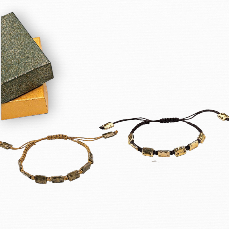 PULSERA CORDÓN PIEDRAS METAL