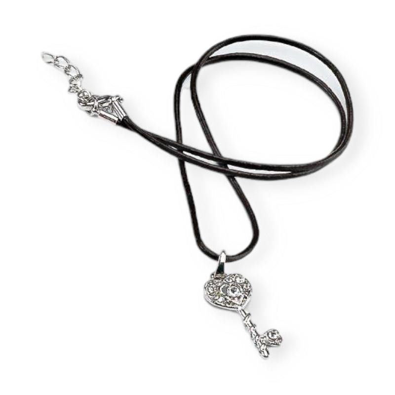 COLGANTE LLAVE BRILLANTE CORDÓN ENCERADO