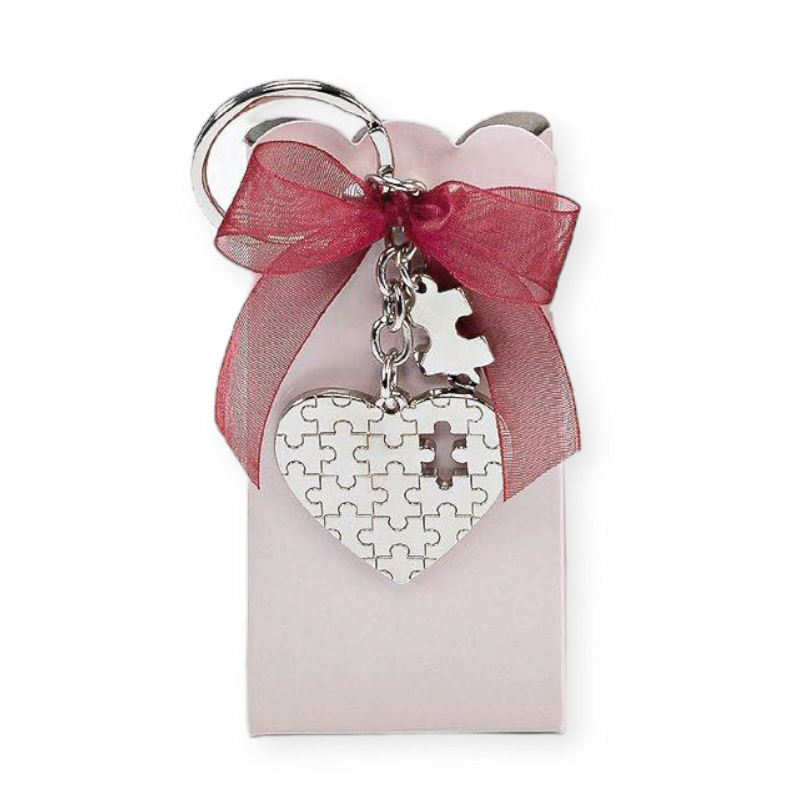 LLAVERO CORAZÓN PUZLE CAJA CARAMELOS CHOCOLATE