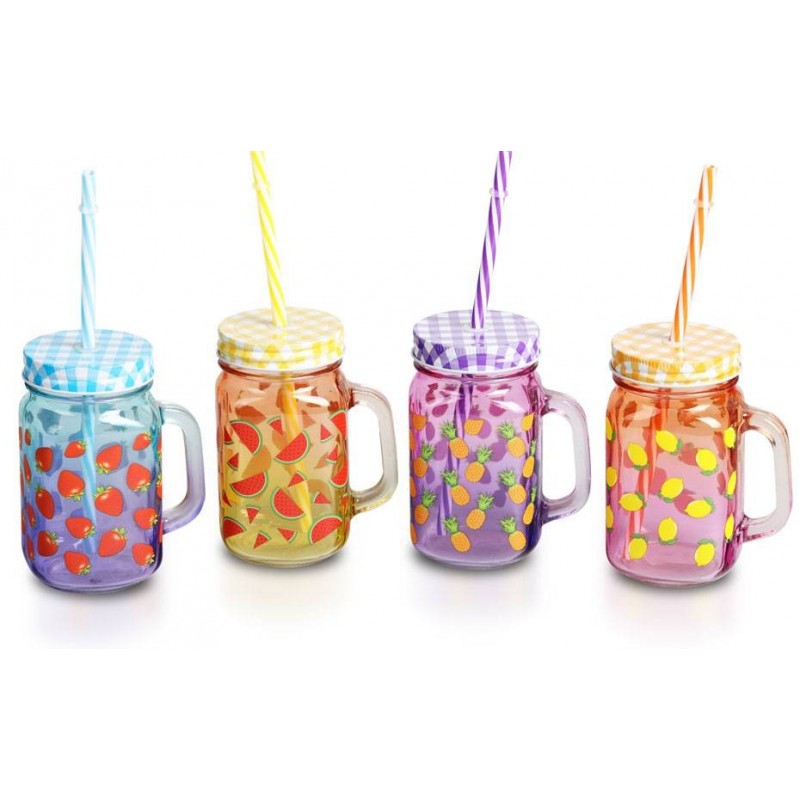 JARRA DE CRISTAL CON CAÑA FRUITS VICHY