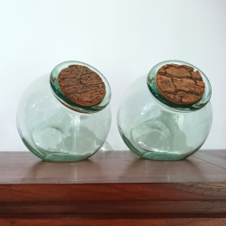 TARRO CRISTAL TAPA CORCHO RÚSTICO