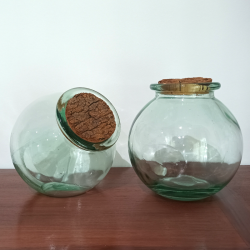 TARRO CRISTAL TAPA CORCHO RÚSTICO