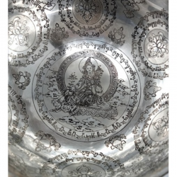 CUENCO PLATEADO "TARA VERDE" 13,5CM.