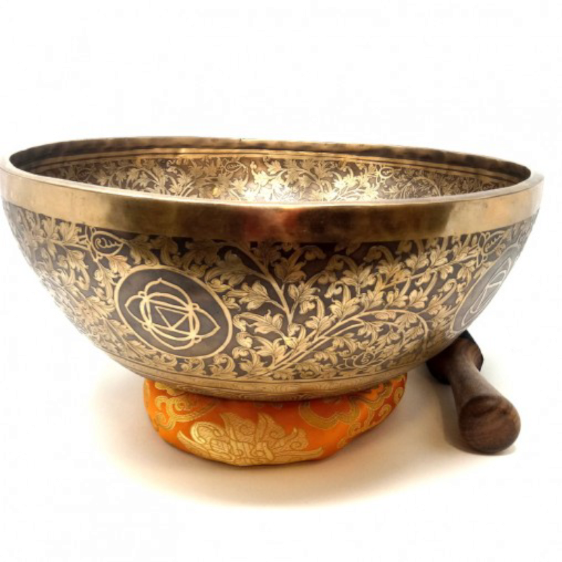 CUENCO 7 METALES "BUDA MEDICINA" GRABADO ESPECIAL 38CM.