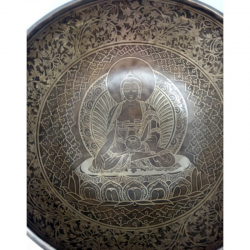 CUENCO 7 METALES "BUDA MEDICINA" GRABADO ESPECIAL 38CM.