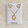 CONJUNTO PLATA GATITA LAZO