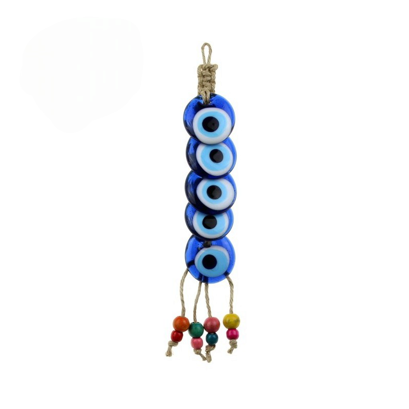 SARTA DE OJOS TURCOS CON MACRAMÉ DE CUERDA