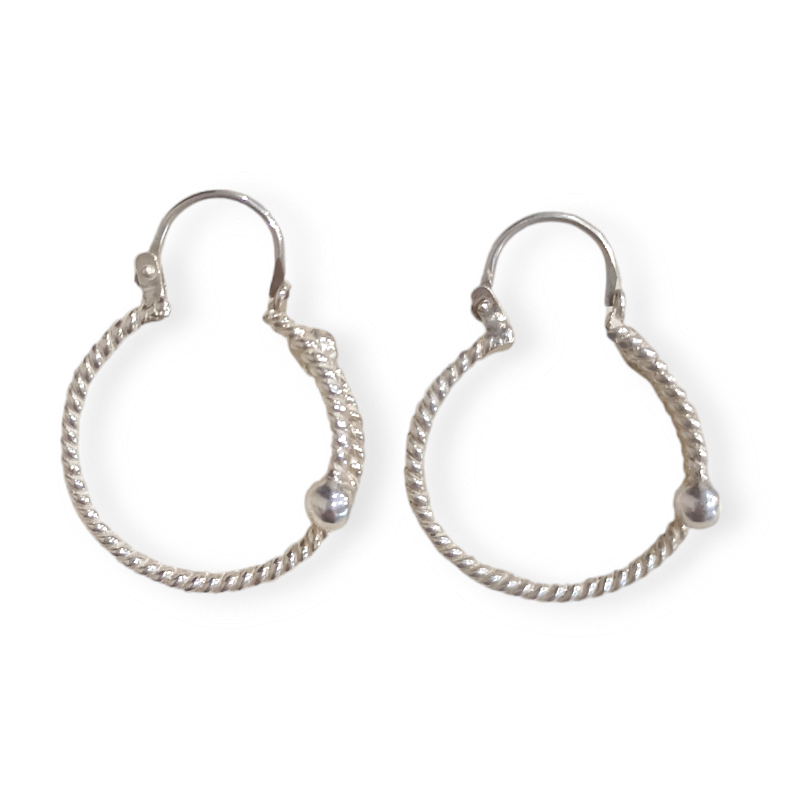 PENDIENTES DE PLATA AROS TORNEADOS