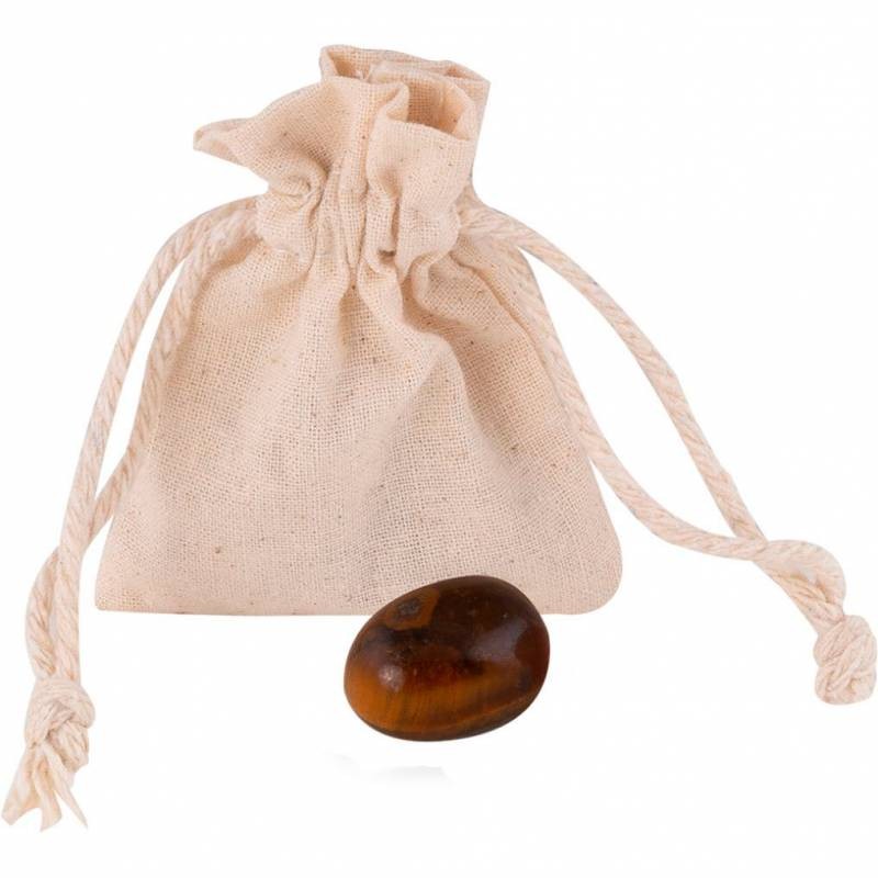 PIEDRA NATURAL OJO DE TIGRE EN BOLSITA DE ALGODÓN