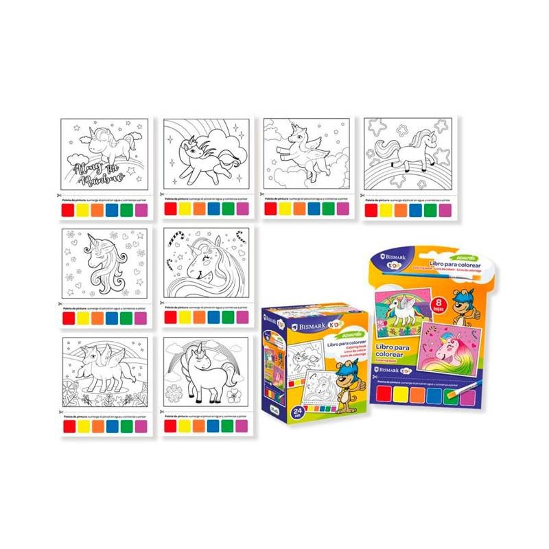 LIBRO PARA COLOREAR ACUARELAS Y PINCEL