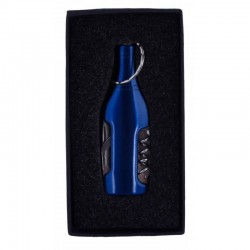 LLAVERO BOTELLA NAVAJA + MULTIUSOS EN CAJA AZUL