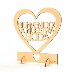 CARTEL MADERA "BIENVENIDOS...