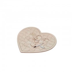 PUZLE DE FIRMAS MADERA CORAZÓN 47 CM