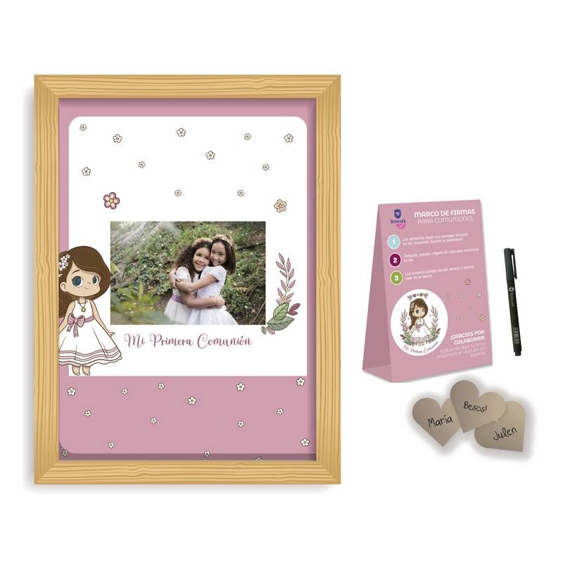 CUADRO DE FIRMAS INVITADOS PRIMERA COMUNIÓN NIÑA