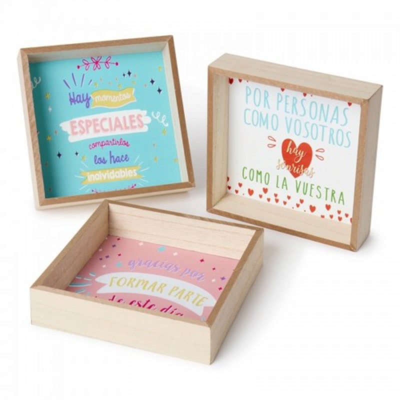 VACIABOLSILLOS MADERA FRASES