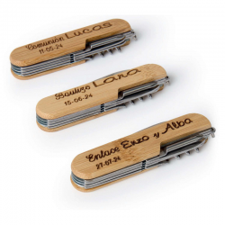 NAVAJA MULTIUSOS EN CAJA DE BAMBÚ