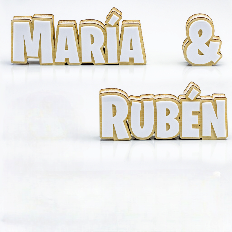 DECORACIÓN NOMBRES NOVIOS MET. Y MADERA