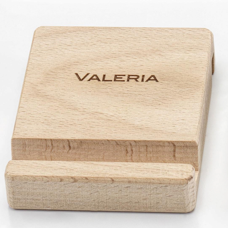 SOPORTE MÓVIL MADERA DOBLE PERSONALIZADO NOMBRE INVITADO