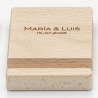 SOPORTE MÓVIL MADERA DOBLE PERSONALIZADO NOMBRES NOVIOS Y FECHA