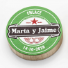 ABREBOTELLAS IMÁN MADERA CERVEZA VERDE PERSONALIZADO