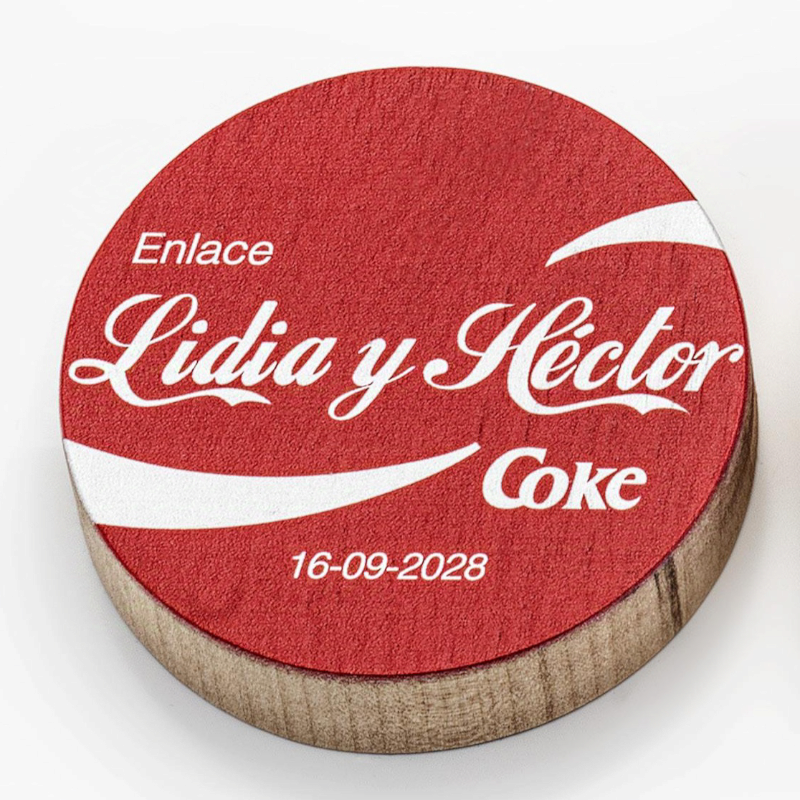 ABREBOTELLAS IMÁN MADERA REFRESCO PERSONALIZADO