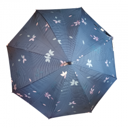 PARAGUAS ESPRIT LARGO ESTAMPADO FLORES Y RAYAS