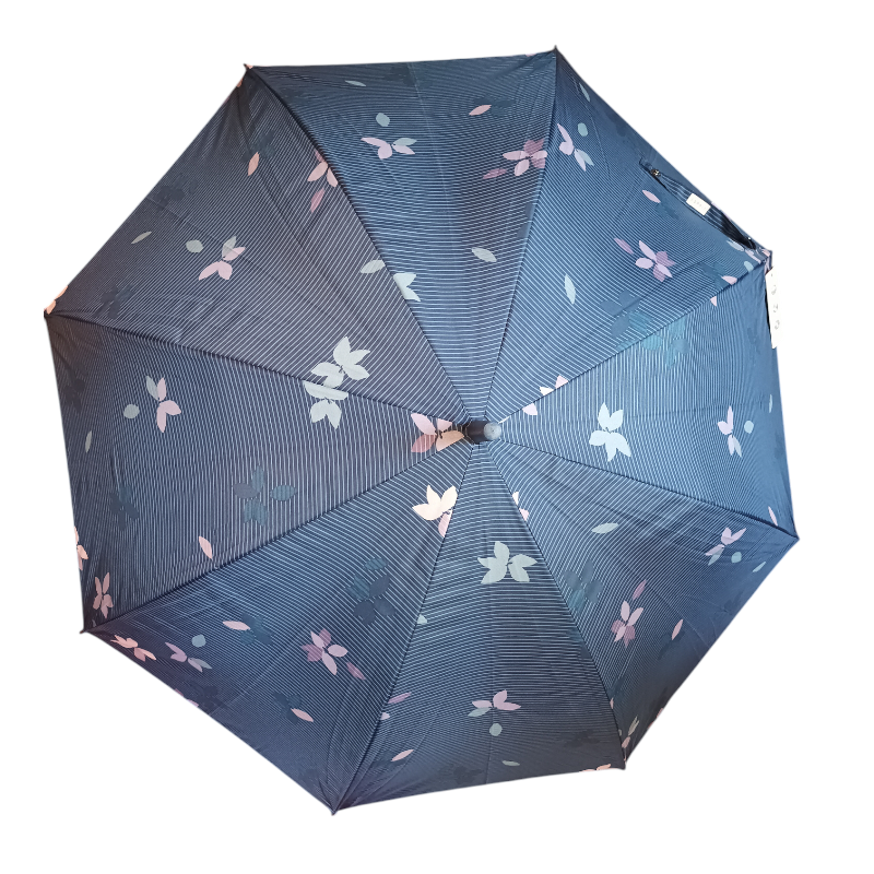 PARAGUAS ESPRIT LARGO ESTAMPADO FLORES Y RAYAS