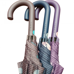 PARAGUAS ESPRIT LARGO ESTAMPADO FLORES Y RAYAS