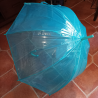PARAGUAS LARGO TRANSPARENTE AZUL