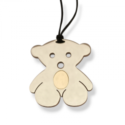 COLGANTE OSO ACERO CON CORDÓN