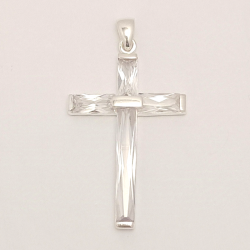 COLGANTE CRUZ DE PLATA CON CIRCONITAS
