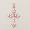 COLGANTE CRUZ DE PLATA CON CIRCONITAS ROSA