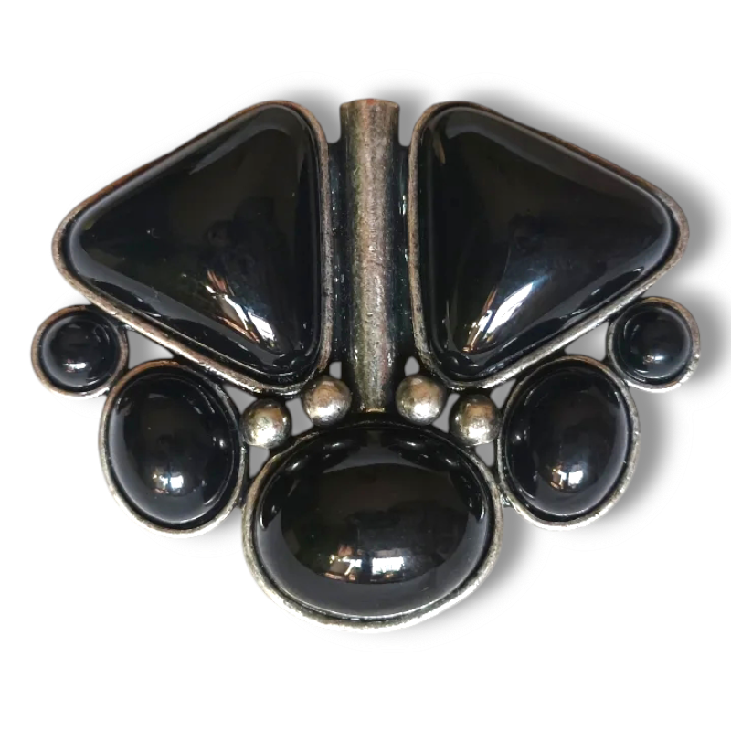 BROCHE PIEDRAS NEGRAS