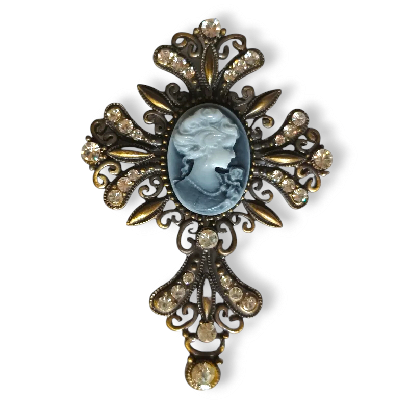 BROCHE CRUZ CON CAMAFEO