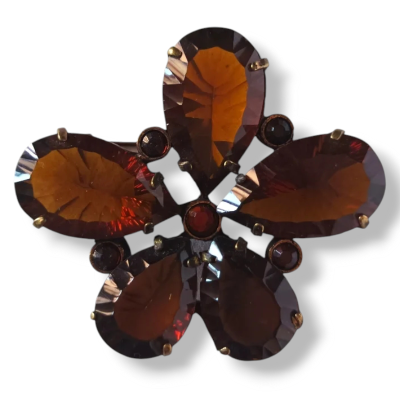 BROCHE FLOR CRISTALES