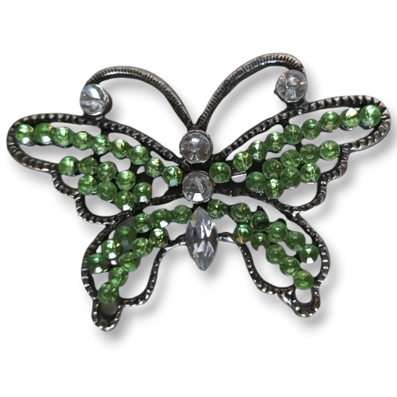 BROCHE MARIPOSA CIRCONITAS VERDE