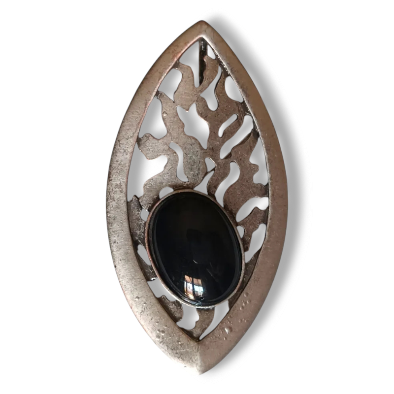BROCHE - COLGANTE PIEDRA NEGRA