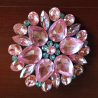 BROCHE FLOR CRISTALES ROSA
