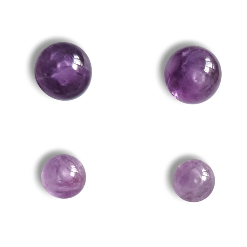 PENDIENTES BOLA AMATISTA Y PLATA