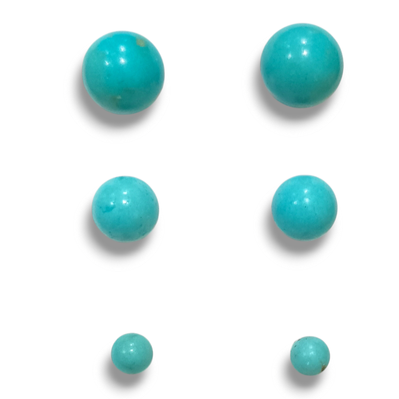 PENDIENTES BOLA TURQUENITA PLATA