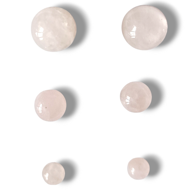 PENDIENTES BOLA CUARZO ROSA Y PLATA