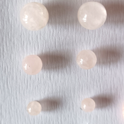 PENDIENTES BOLA CUARZO ROSA Y PLATA