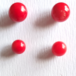 PENDIENTES BOLA CORAL Y PLATA